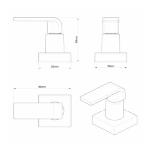 Acabamento de Registro Universal Goa Slim 1/2'' 3/4'' e 1'' Fabrimar