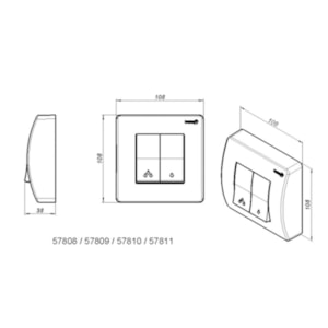 Acabamento Válvula de Descarga Flux Cinza para Nova Base Fabrimar