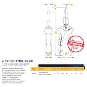 Alicate Meia Cana 6'' Irwin 1864072