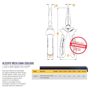 Alicate Meia Cana 8'' Irwin 1864075