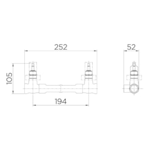 Base Misturador Docol para Chuveiro 9300 3/4'' x 1/2''