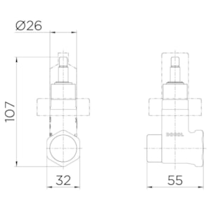 Base Registro de Pressão Docol 3/4''