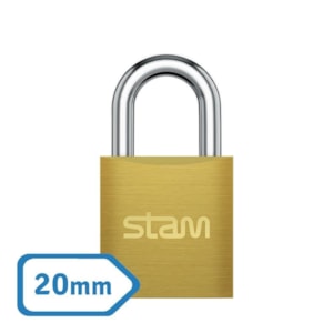 Cadeado 20mm Zamac Latonado Stam
