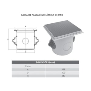 Caixa de Passagem Elétrica de Piso Tigre 33042507