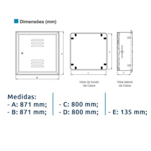Caixa Telefone Metalica de Embutir 80x80x13,5 Cemar R.900408