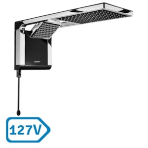 Chuveiro Elétrico e Ducha Acqua Duo Ultra Preto e Cromado Lorenzetti 127V 5500W