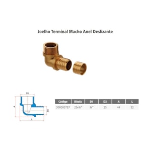 ClicPex Joelho Terminal Macho Tigre 25x3/4