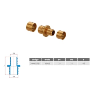 ClicPex Luva de Redução Tigre 32x25