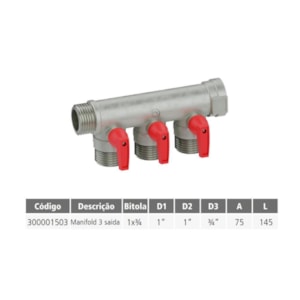 ClicPex Manifold Tigre 3 saídas 3/4x1''