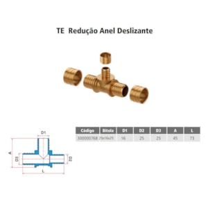 ClicPex Te de Redução Tigre 25x16x25 