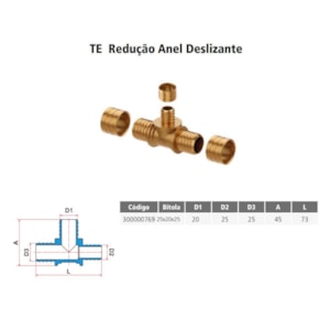 ClicPex Te de Redução Tigre 25x20x25