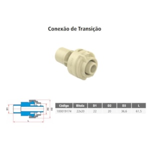 ClicPex Transição Aquatherm x Pex Tigre 22x20