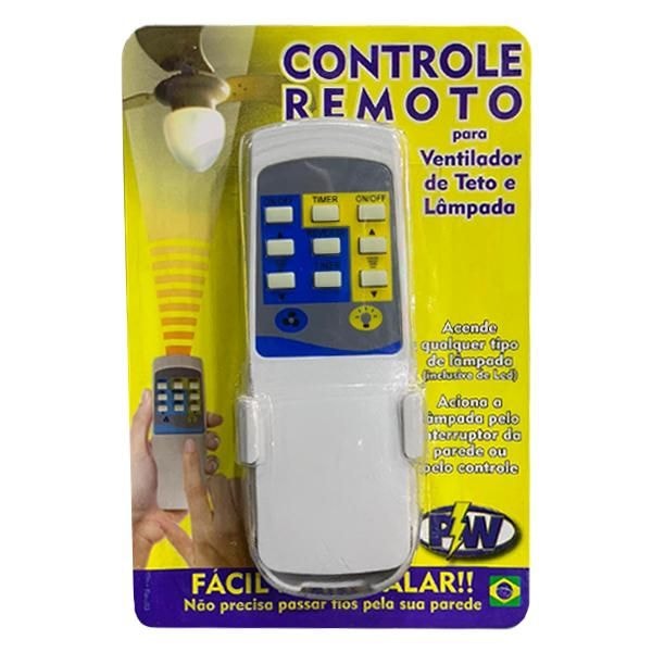 Controle Remoto Ventilador de Teto e Lâmpada PW