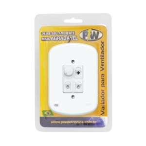 Dimmer para Ventilador Rotativo Blanc PW 2 Lâmpadas com Placa (929)
