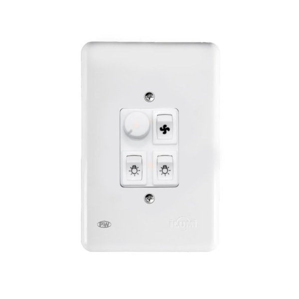 Dimmer para Ventilador Rotativo Ilumi PW 2 Lâmpadas com Placa (768)