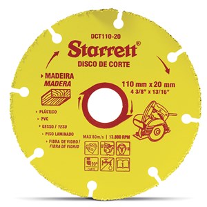 Disco de Corte para Madeira 110 x 20 mm Starrett DCT110