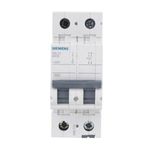 Disjuntor DIN Bipolar 06A Curva C Siemens 5SL1