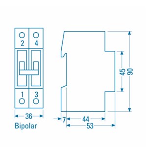 Disjuntor DIN Bipolar 10A Curva B Siemens 5SX1