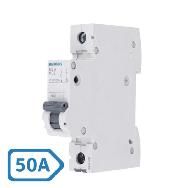 Disjuntor DIN Monopolar 50A Curva C Siemens 5SL1