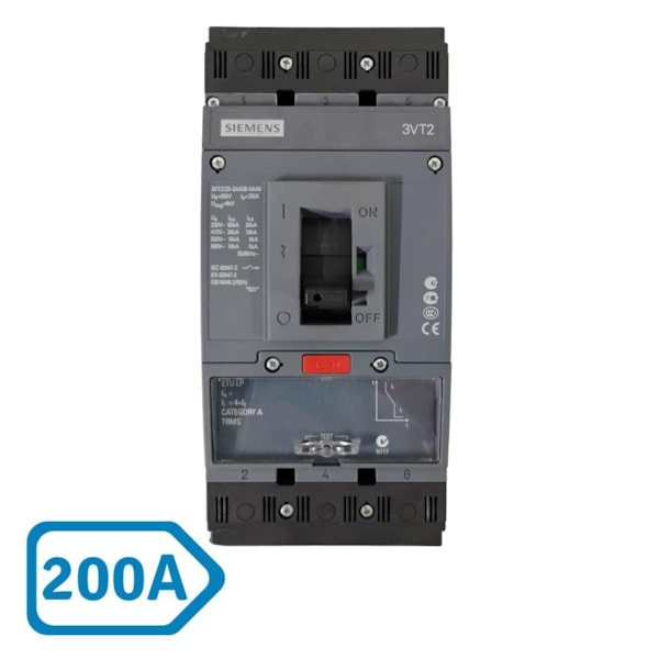 Disjuntor Din Tripolar 200A 3VT2725-2 Siemens