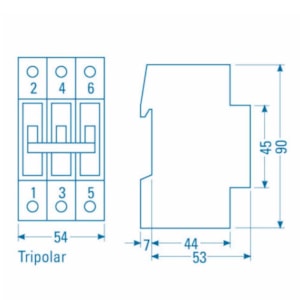 Disjuntor DIN Tripolar 25A Curva C Siemens 5SX1