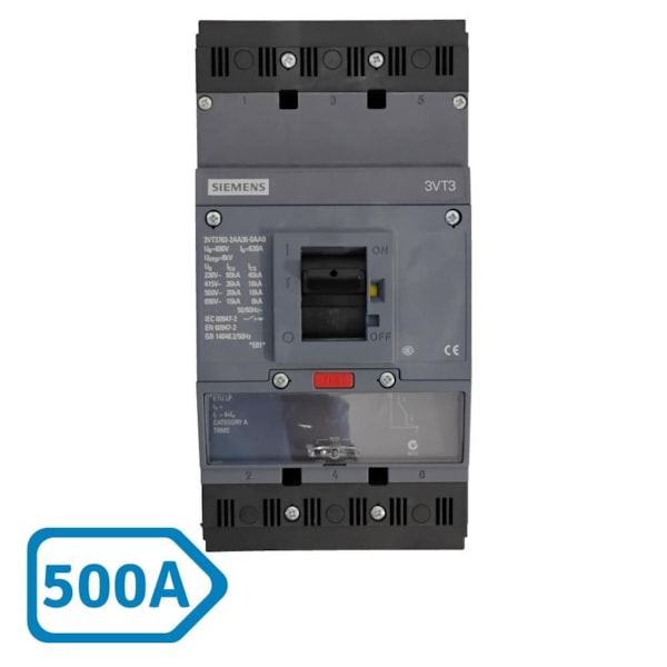 Disjuntor Din Tripolar 500A 3VT3750-2 Siemens