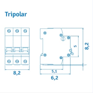 Disjuntor MDW DIN Tripolar 125A Curva C Weg