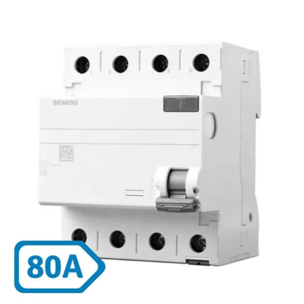Dispositivo Diferencial Residual DR Tetrapolar 80A 5SV5347-0MB SIEMENS