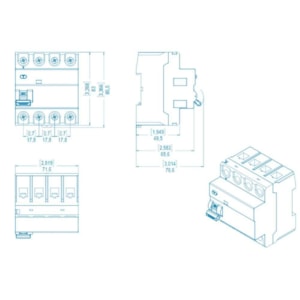 Dispositivo Diferencial Residual (Interruptor DR) RDWS Tetrapolar 25A Weg