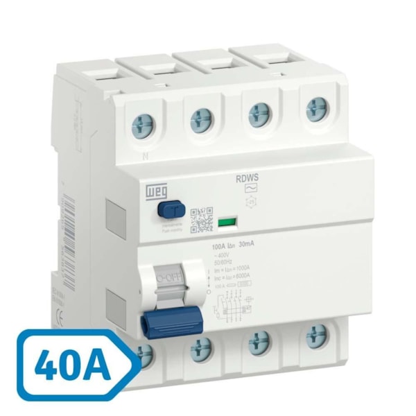 Dispositivo Diferencial Residual (Interruptor DR) RDWS Tetrapolar 40A Weg