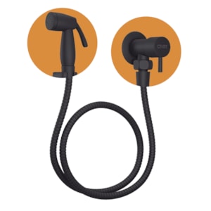 Ducha Higiênica Nápoles Preto Fosco 5301 Civitt