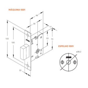 Fechadura 1001 2 Voltas Tetra CR R.10810 Stam