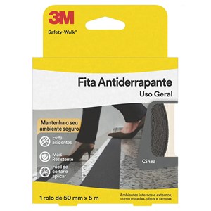 Fita Adesiva Antiderrapante 3M Safety-Walk 50mm x 5m Cinza