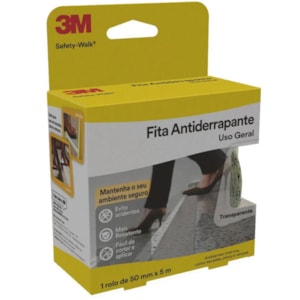 Fita Adesiva Antiderrapante 3M Safety-Walk 50mm x 5m Transparente