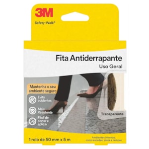 Fita Adesiva Antiderrapante 3M Safety-Walk 50mm x 5m Transparente