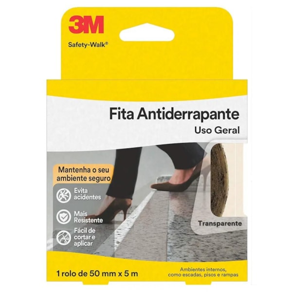 Fita Adesiva Antiderrapante 3M Safety-Walk 50mm x 5m Transparente