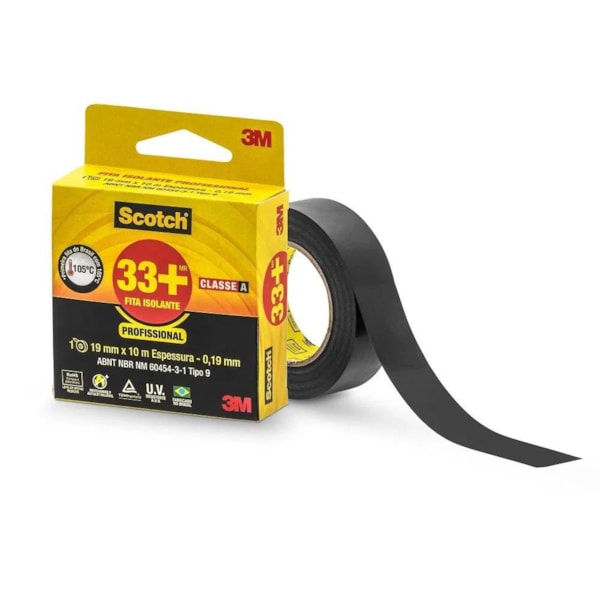 Fita Isolante 33+ Profissional 19mm x 10m Scotch 3M