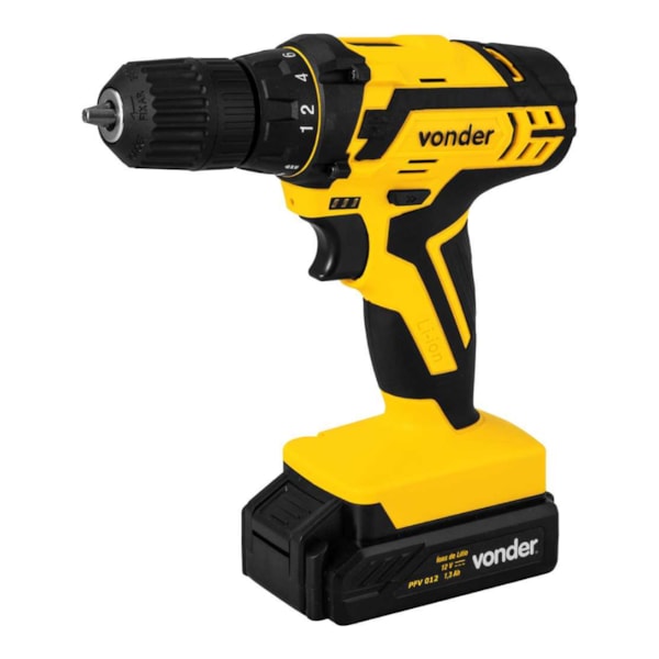 Furadeira e Parafusadeira Bateria 12V Carregador Bivolt Automático PFV 012 Vonder