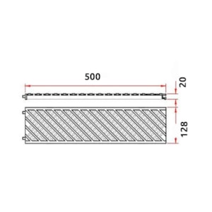 Grelha para Calha de Piso DN 130 Piscina 13x50cm Branca Tigre