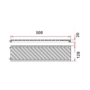 Grelha para Calha de Piso DN 130 Piscina 13x50cm Cinza Tigre