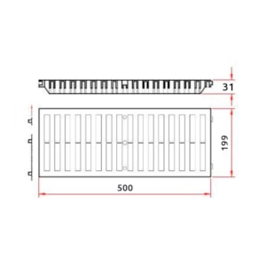 Grelha Para Calha de Piso Tigre 20x50 Cinza (1.5 Toneladas)