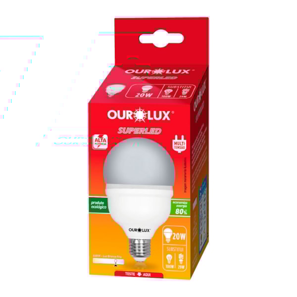 Kit 10 Lâmpadas 20W Superled Bivolt 6500K Ourolux