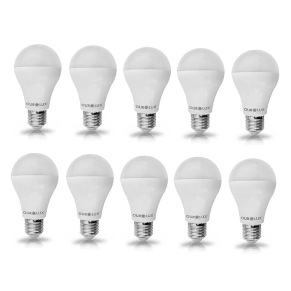 Kit 10 Lâmpadas 9W Superled Bivolt 6500K Ourolux