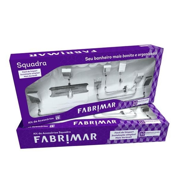 Kit de Acessórios para Banheiro Squadra 5 peças Fabrimar