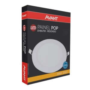 Lâmpada Plafon Led Slim Embutir 12W Amarela Redonda 3000K Avant