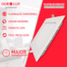 Luminária Plafon Led Embutir 24w 6500k Quadrado Branco Ourolux