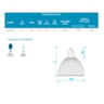 Luminária Prismática Acrílica Industrial 16'' 250W E40 Com Alojamento Para Reator IAC16AL