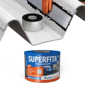 Manta Fita Adesiva Asfáltica Aluminizada Telhado Superfita 10cm X 10m Denver