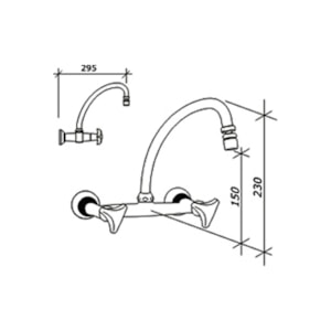 Misturador de Cozinha Parede Aquarius 1258 Fabrimar