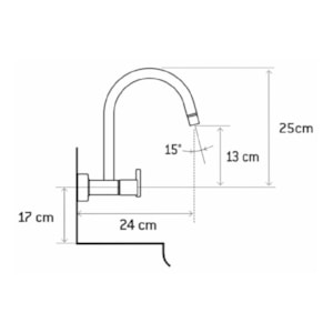 Misturador de Cozinha Parede Gioia 1258 Fabrimar